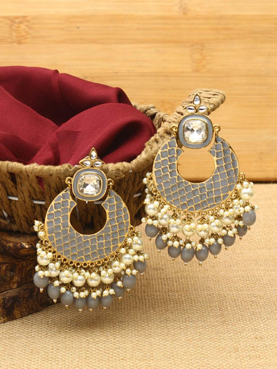 earrings - Bling Bag Grey Keladi Designer Earrings