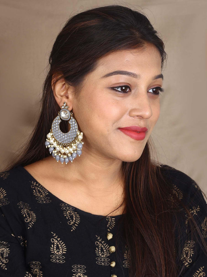 earrings - Bling Bag Grey Keladi Designer Earrings