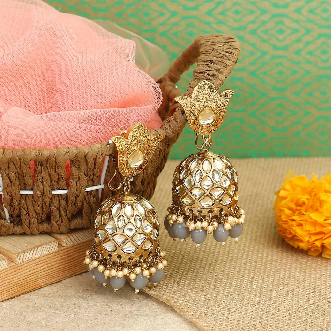 earrings - Bling Bag Grey Mohini Designer Earrings