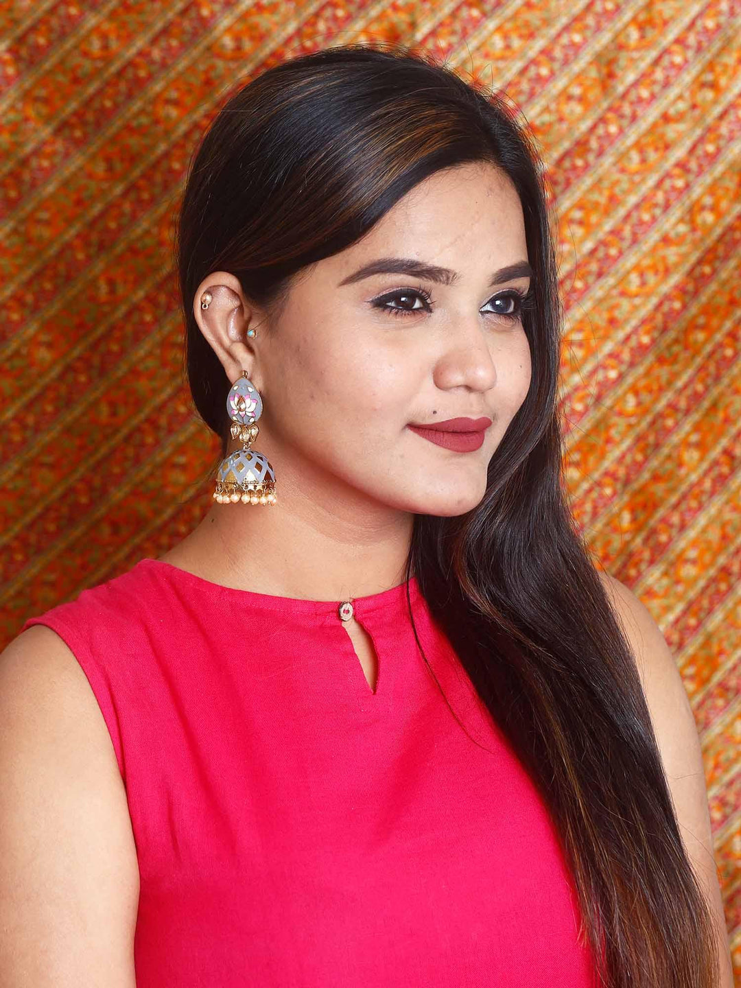 earrings - Bling Bag Grey Rudra Designer Earrings