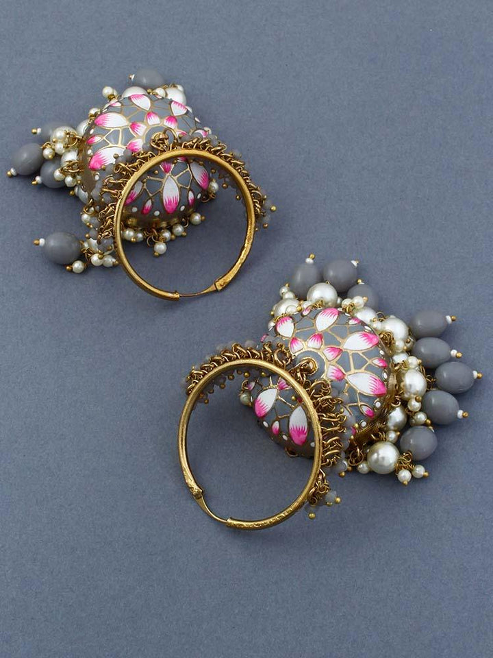 Grey Rajamani Jhumkis - Bling Bag