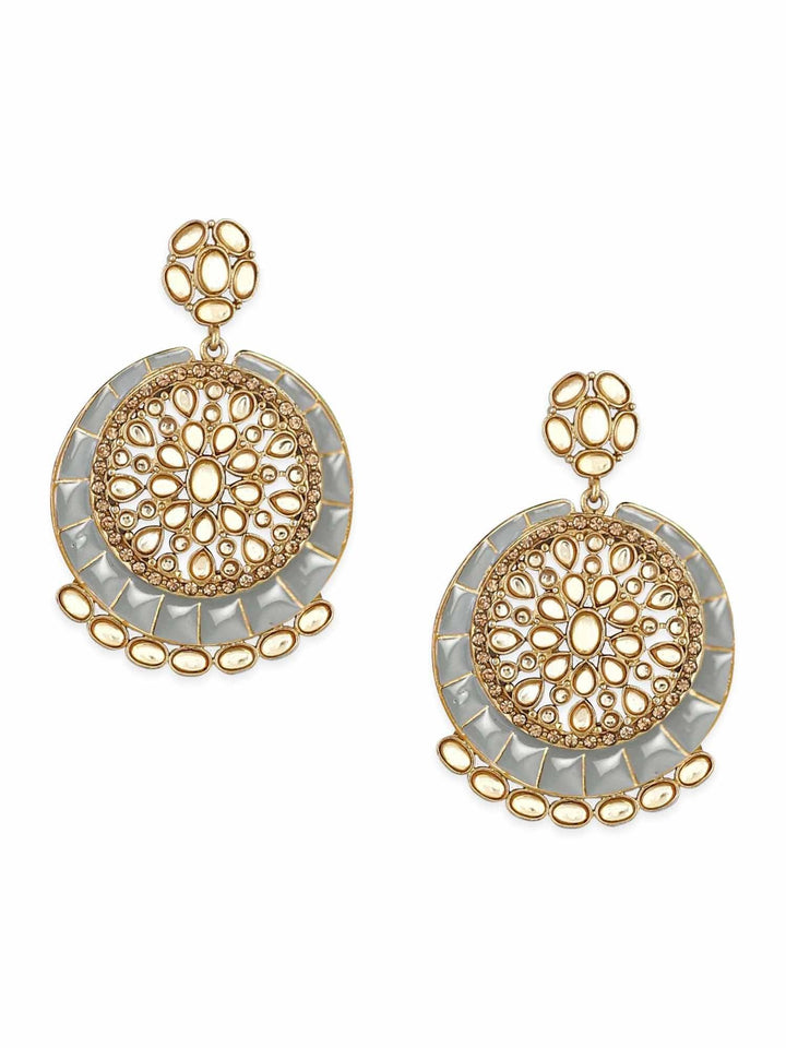 earrings - Bling Bag Grey Sameera Kundan Earrings