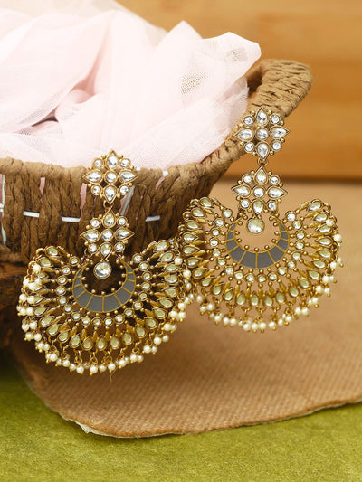 earrings - Bling Bag Grey Chakra Designer Earrings