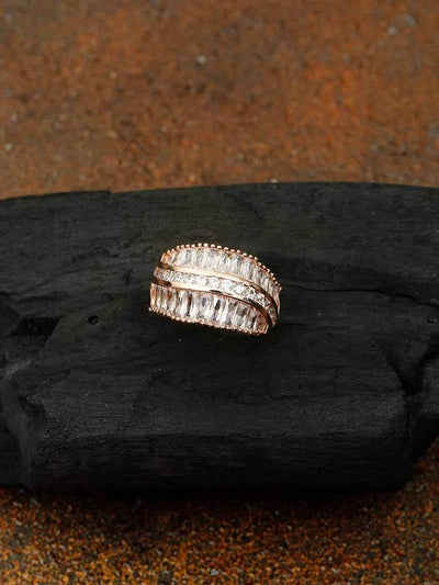 rings - Bling Bag Rose Gold Gokul Zirconia Ring