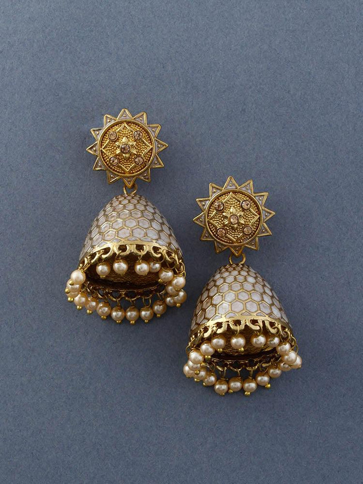 Ivory Bell Jhumkis - Bling Bag