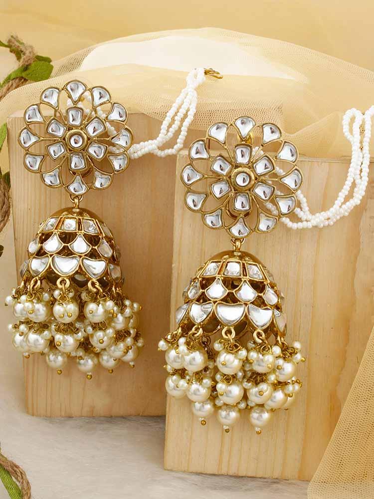 Ivory Malka Sahara Jhumkis - Bling Bag