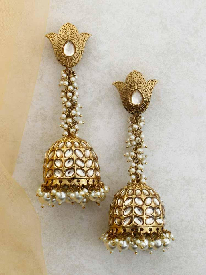 Ivory Rajkumari Jhumkis - Bling Bag
