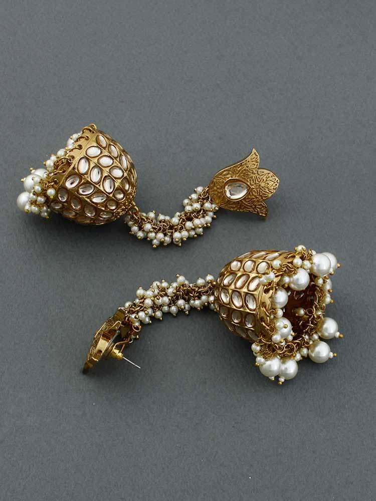 Ivory Rajkumari Jhumkis - Bling Bag