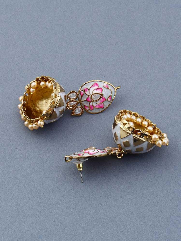 Ivory Rudra Jhumkis - Bling Bag