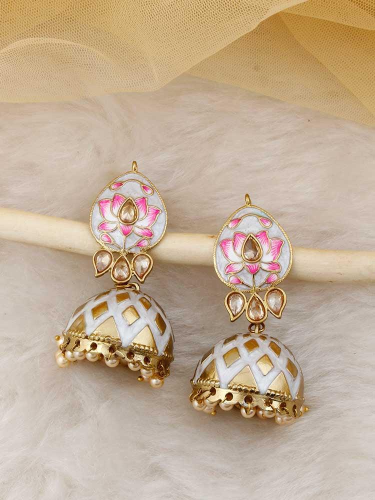 Ivory Rudra Jhumkis - Bling Bag