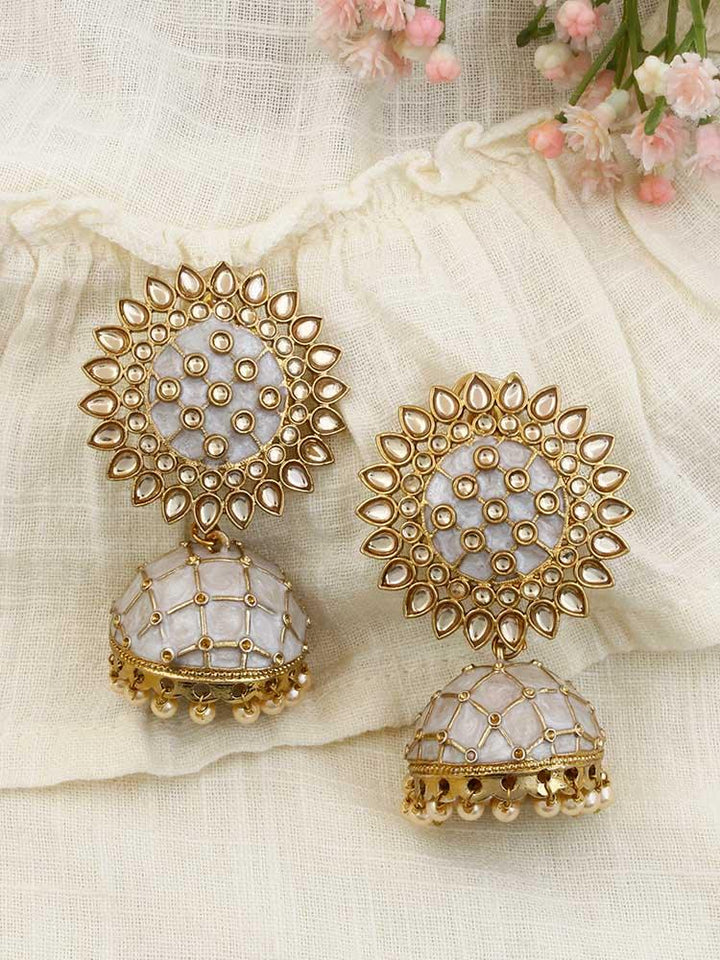 Ivory Suraj Jhumkis - Bling Bag