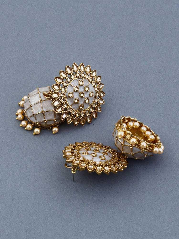 Ivory Suraj Jhumkis - Bling Bag