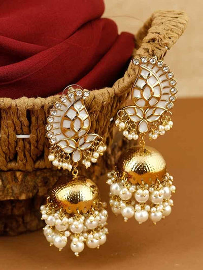 earrings - Bling Bag Ivory Kamesvari Jhumki Earrings