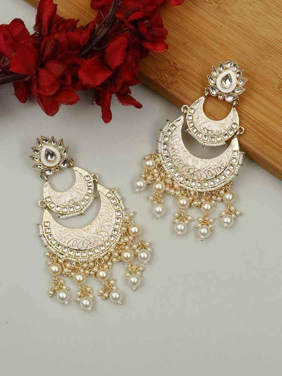 earrings - Bling Bag Ivory Khushal Chaandbali Earrings