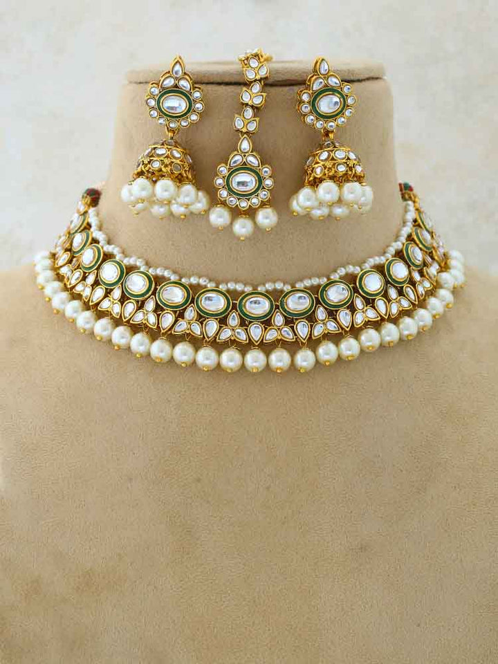 Ivory Tavasya Kundan Jewellery Set