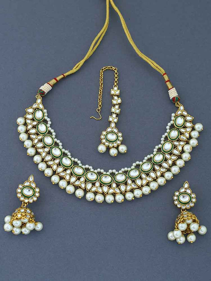 Ivory Tavasya Kundan Jewellery Set