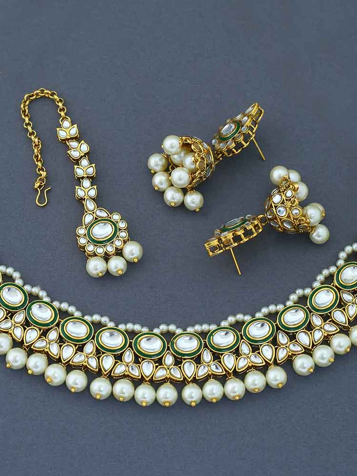 Ivory Tavasya Kundan Jewellery Set