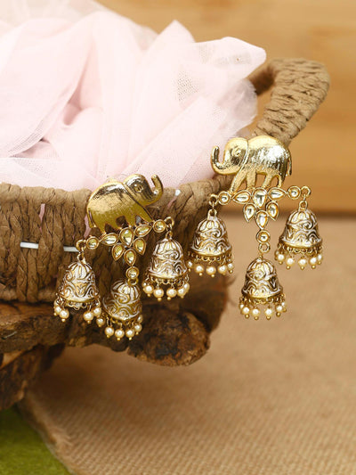 earrings - Bling Bag Ivory Hasti Designer Earrings