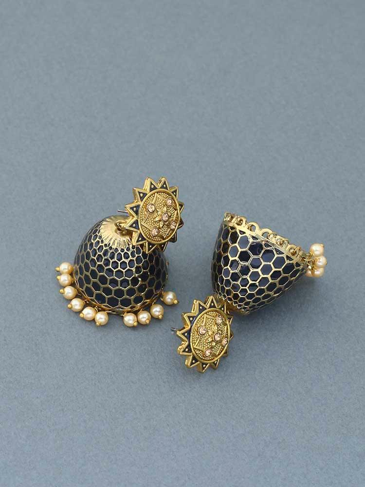 Jet Bell Ethnic Earrings - Bling Bag