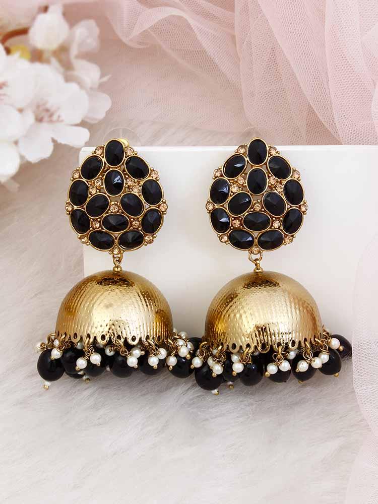 Jet Bubble Designer Earrings - Bling Bag