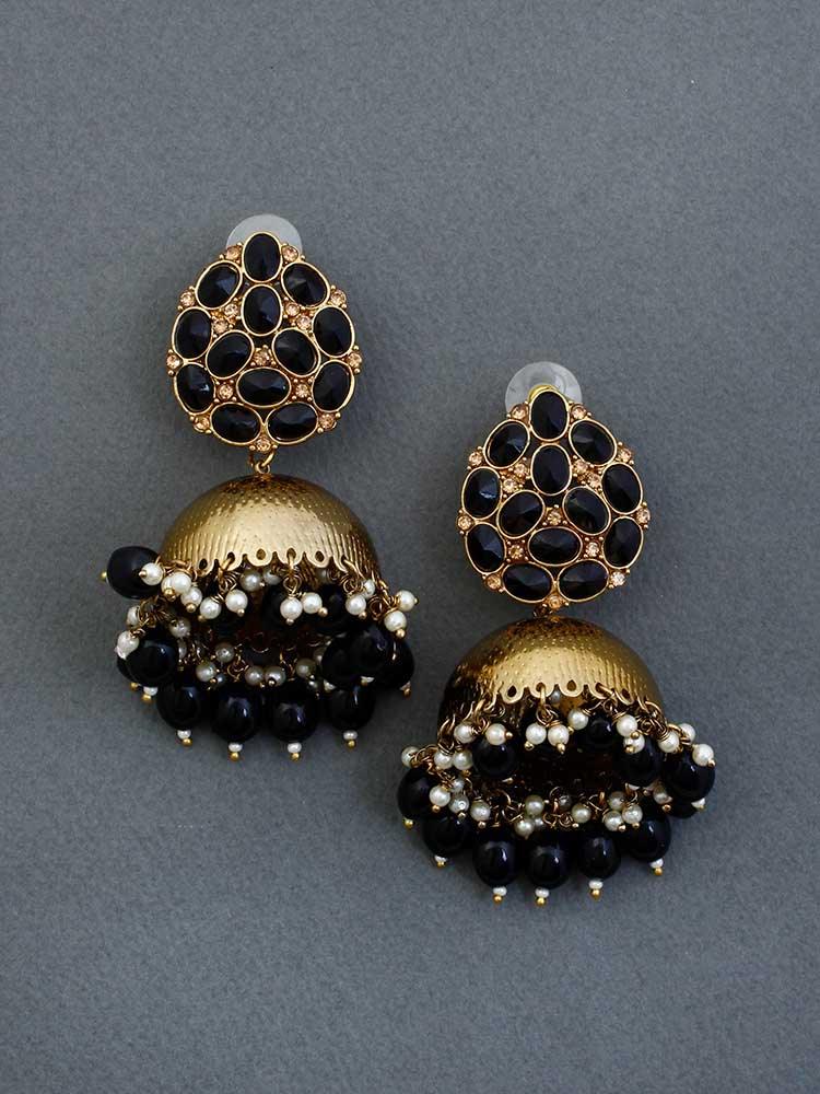 Jet Bubble Designer Earrings - Bling Bag