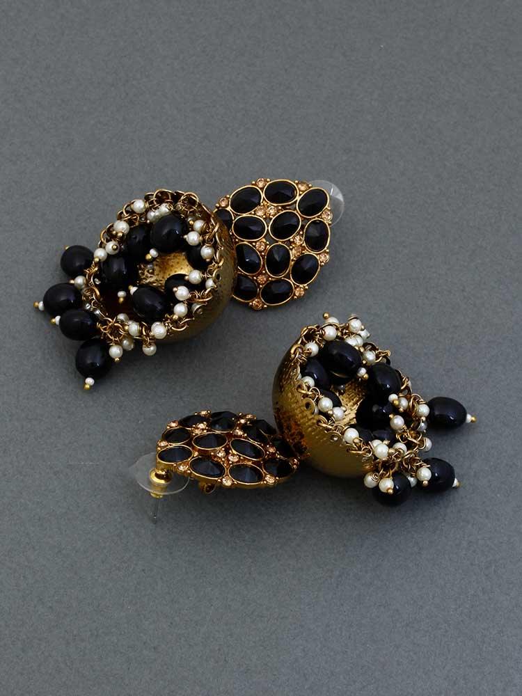 Jet Bubble Designer Earrings - Bling Bag