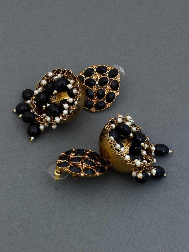 Jet Bubble Designer Earrings - Bling Bag