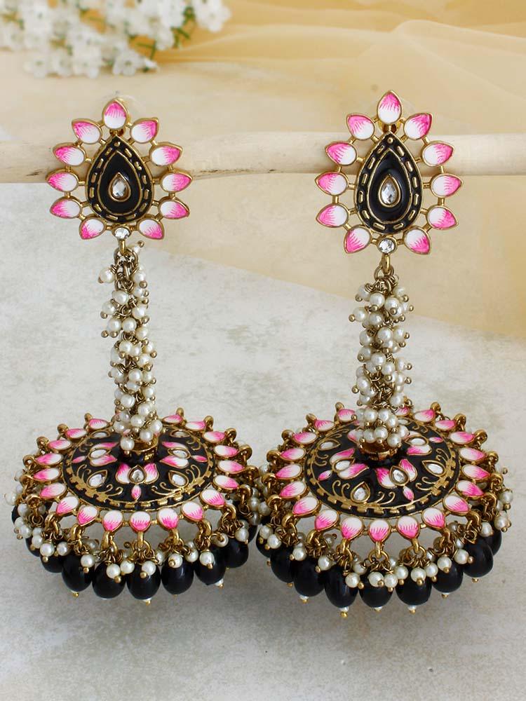 Jet Jacki Jhumkis - Bling Bag