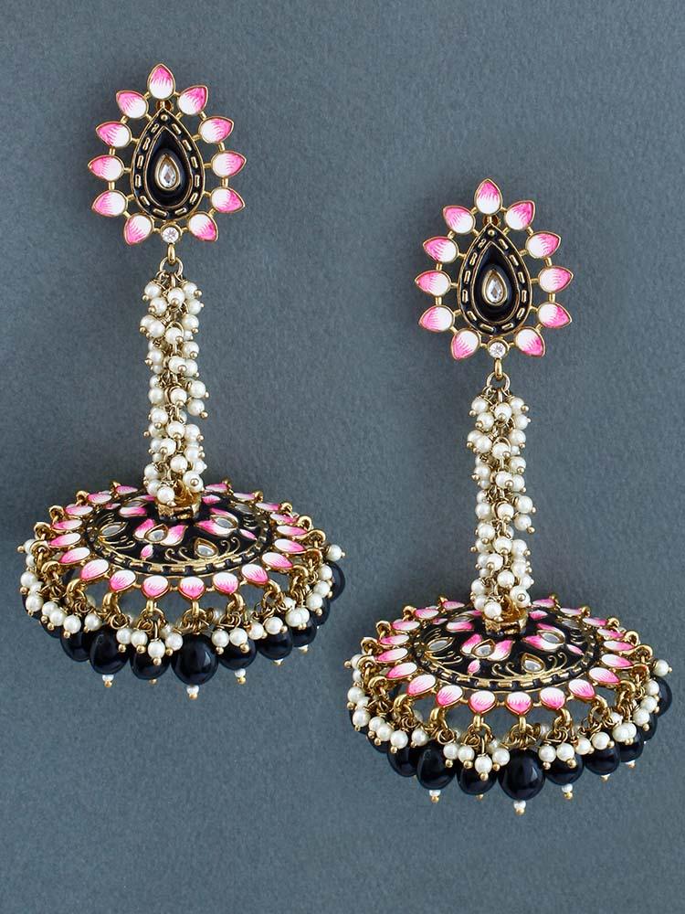 Jet Jacki Jhumkis - Bling Bag