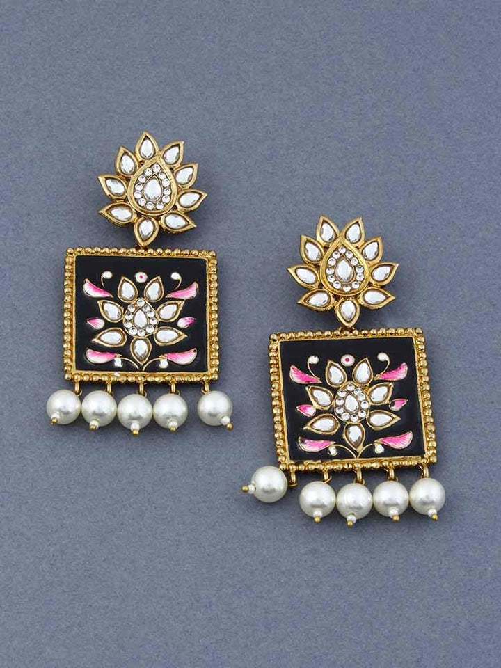 Jet Kalavati Designer Earrings - Bling Bag
