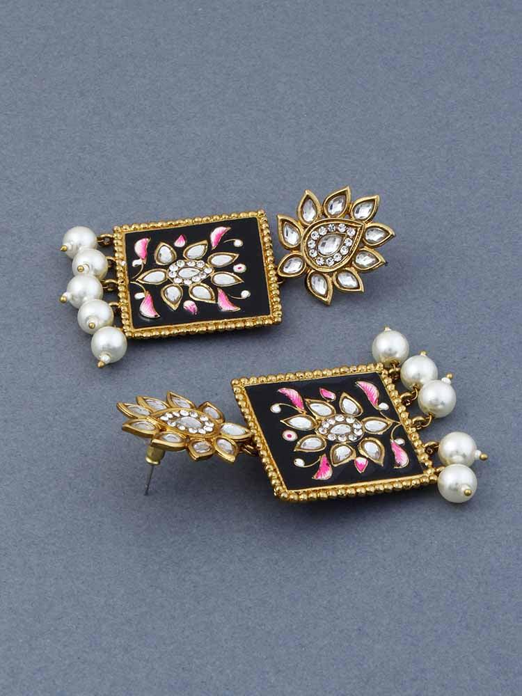 Jet Kalavati Designer Earrings - Bling Bag