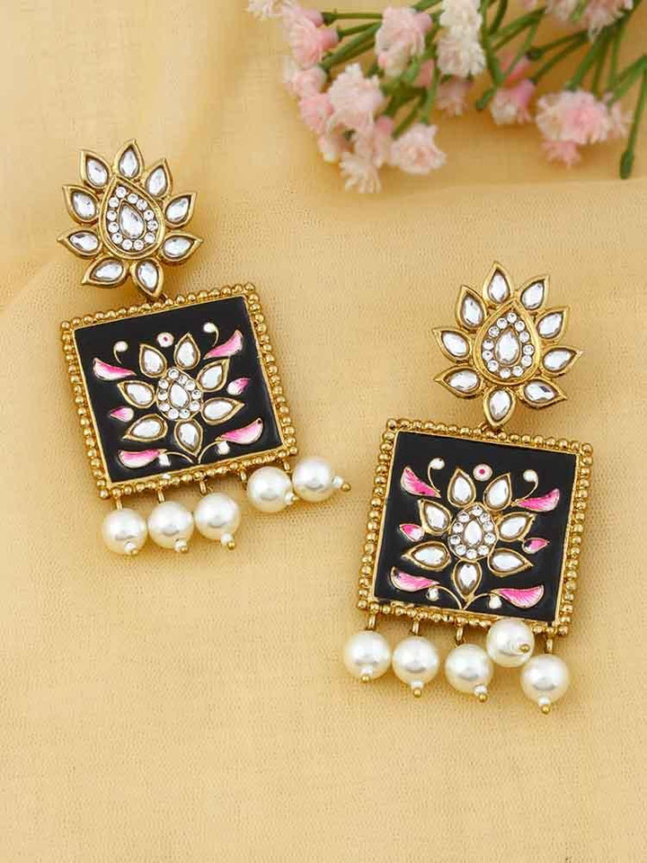 Jet Kalavati Designer Earrings - Bling Bag
