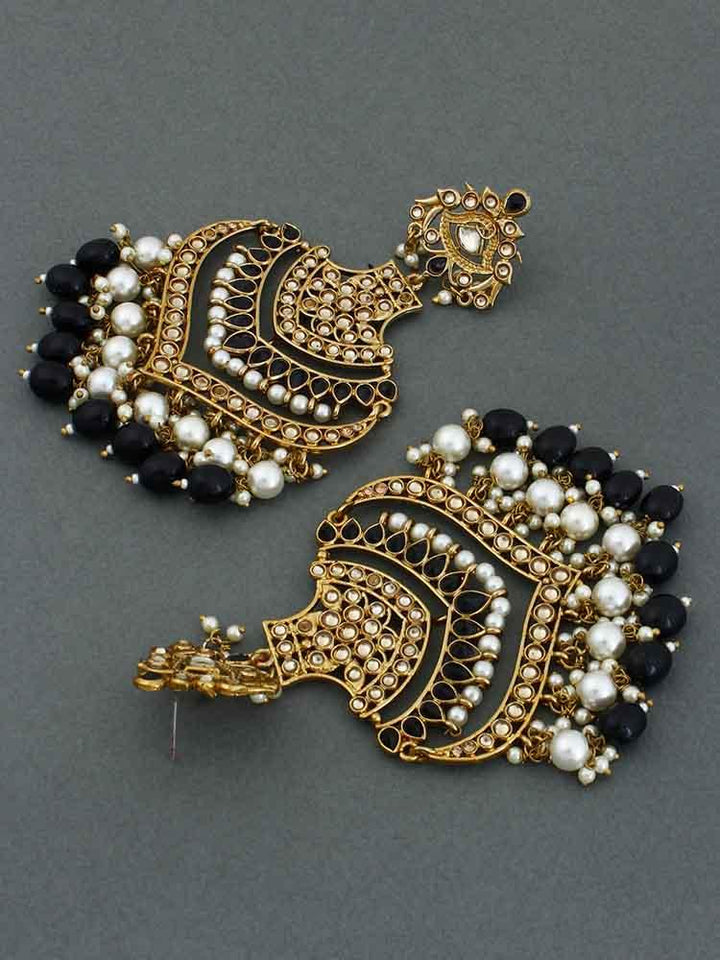 Jet Samsaptaka Designer Earrings - Bling Bag