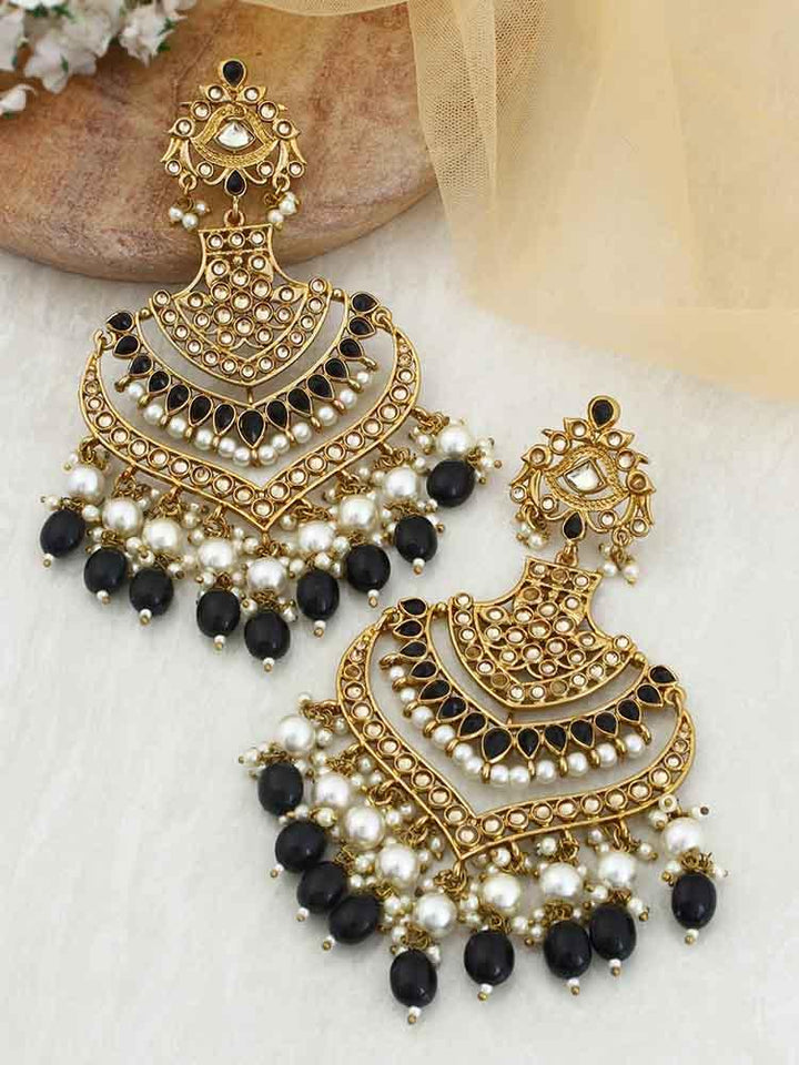 Jet Samsaptaka Designer Earrings - Bling Bag