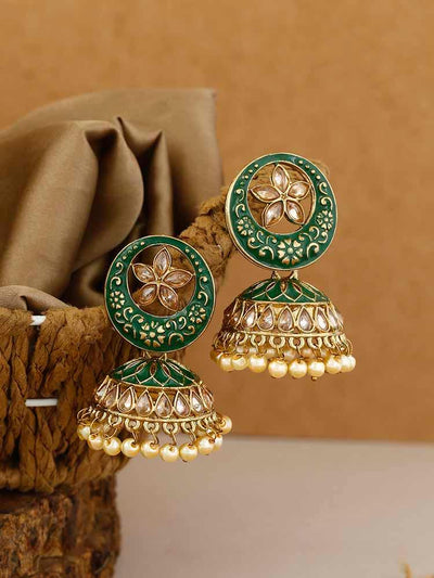earrings - Bling Bag Jade Kishor Jhumki Earrings