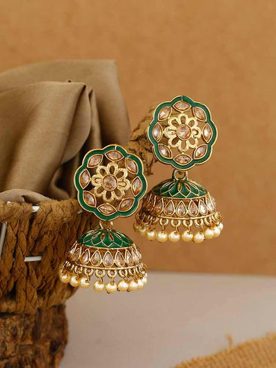 earrings - Bling Bag Jade Vishal Jhumki Earrings