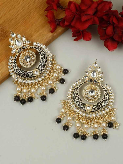 earrings - Bling Bag Jet Ratan Chaandbali Earrings