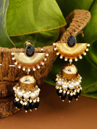 earrings - Bling Bag Jet Kavach Jhumki Earings