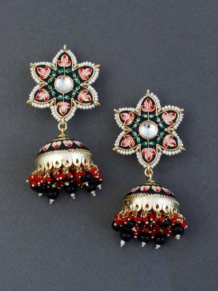 Jet Lata jhumkis - Bling Bag