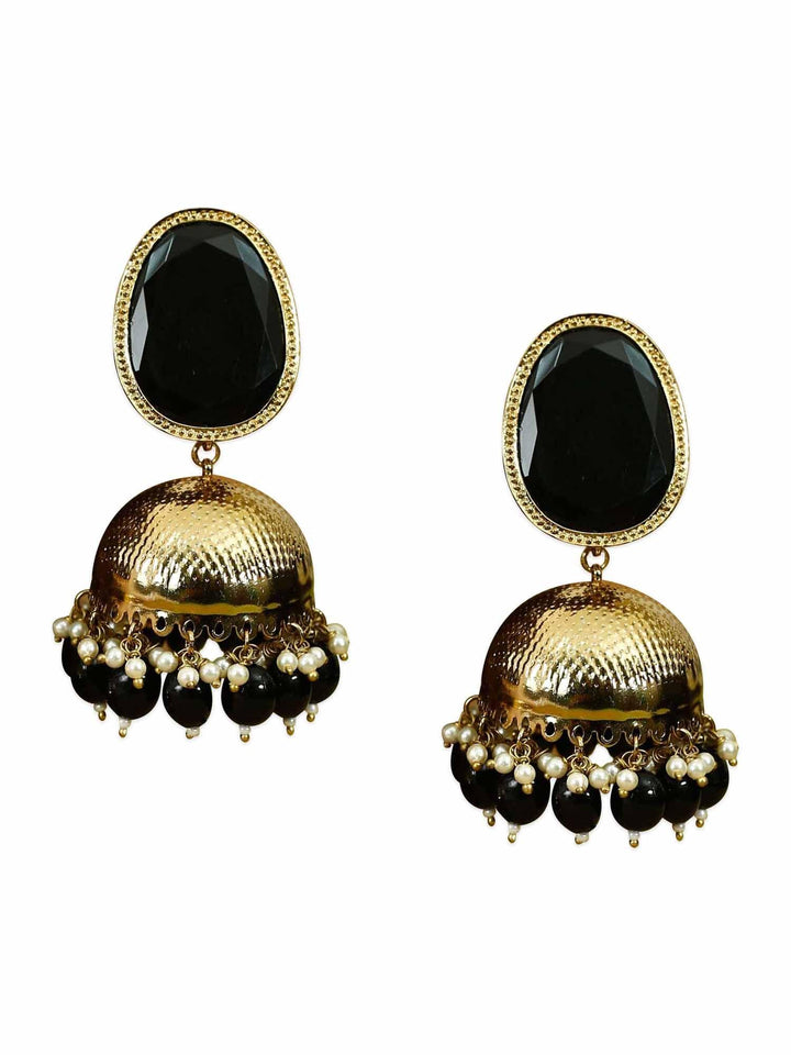 earrings - Bling Bag Jet Magna Shesha Designer Jhumkis