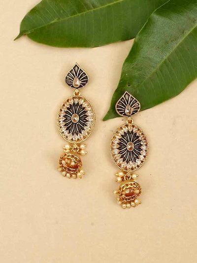 earrings - Bling Bag Jet Noor Jhumki Earrings