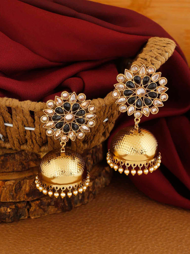 earrings - Bling Bag Jet Purvi Designer Jhumkis
