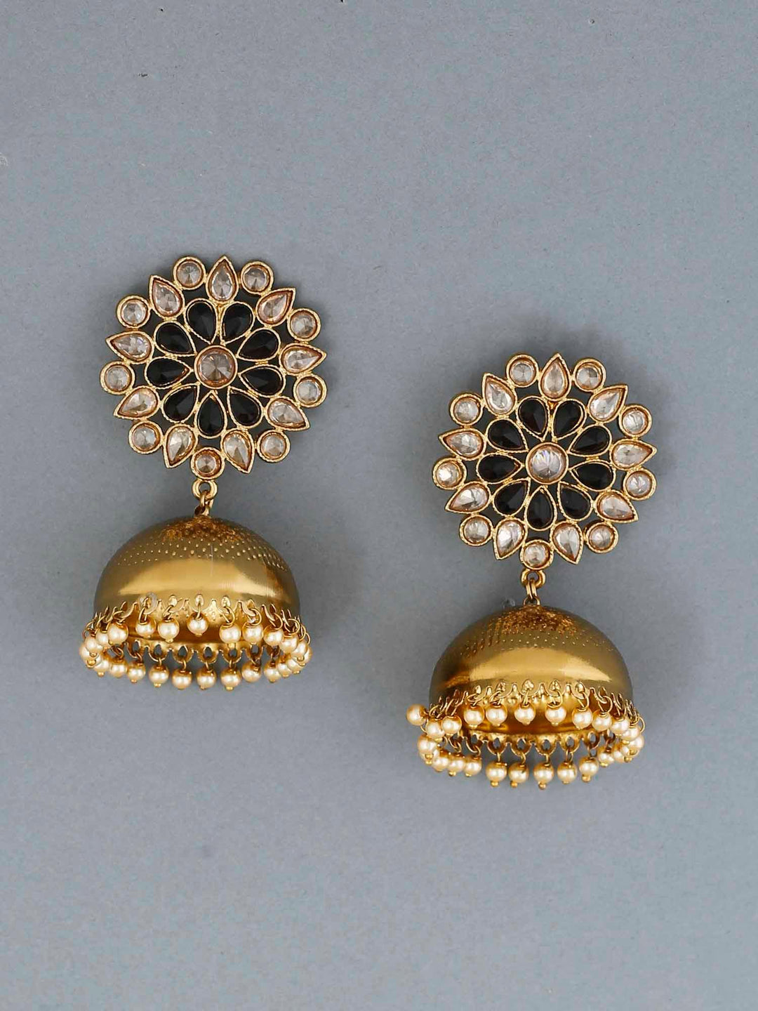 earrings - Bling Bag Jet Purvi Designer Jhumkis