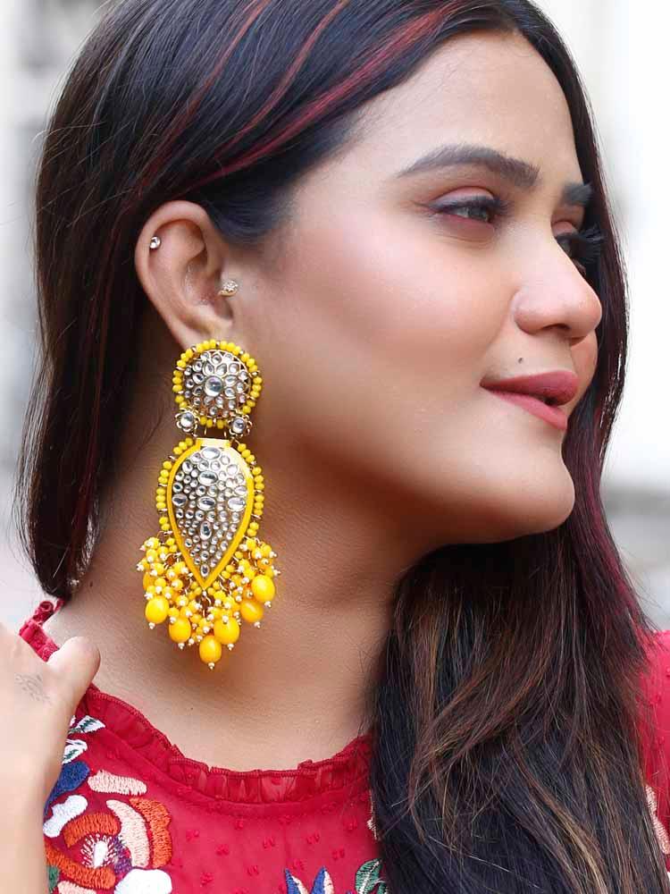 Lemon Chaitali Designer Earrings - Bling Bag