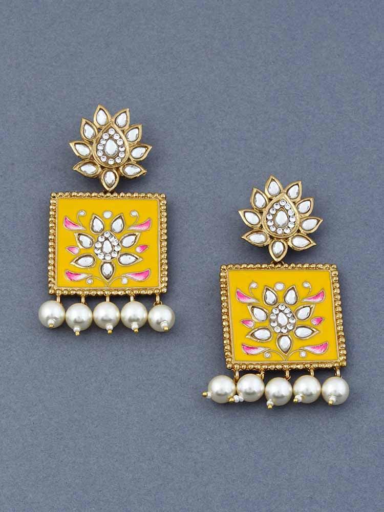 Lemon Kalavati Designer Earrings - Bling Bag
