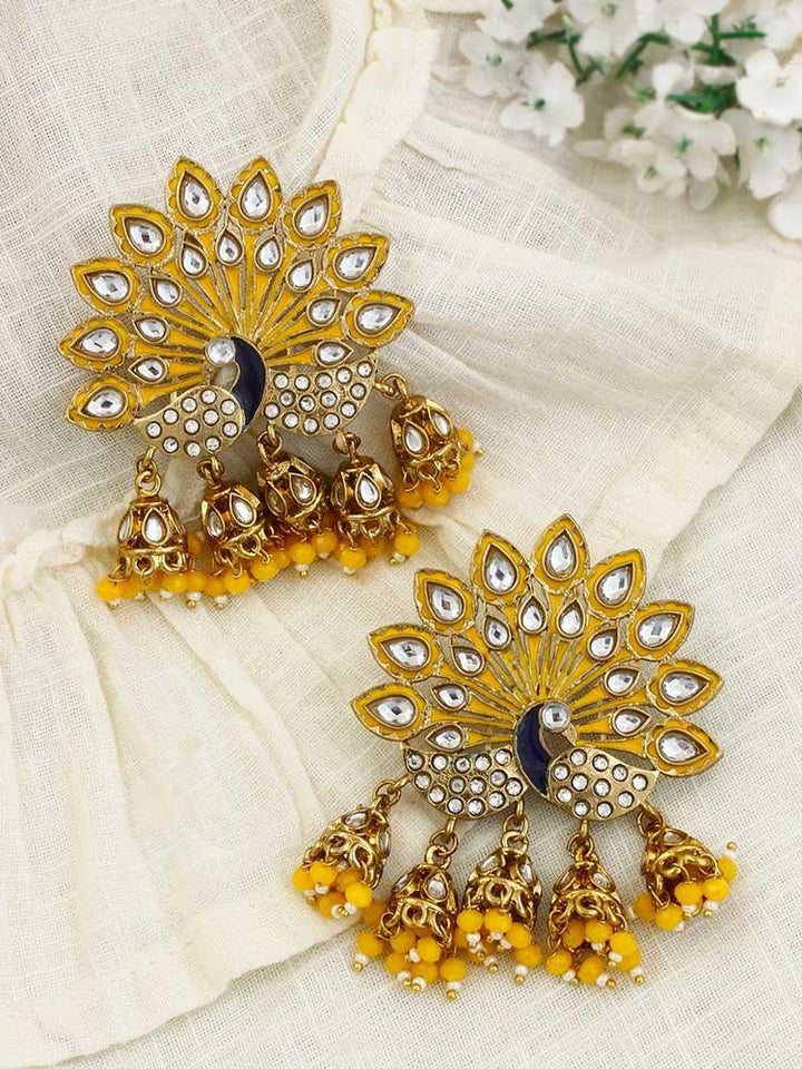 Lemon Mayur Jhumkis - Bling Bag