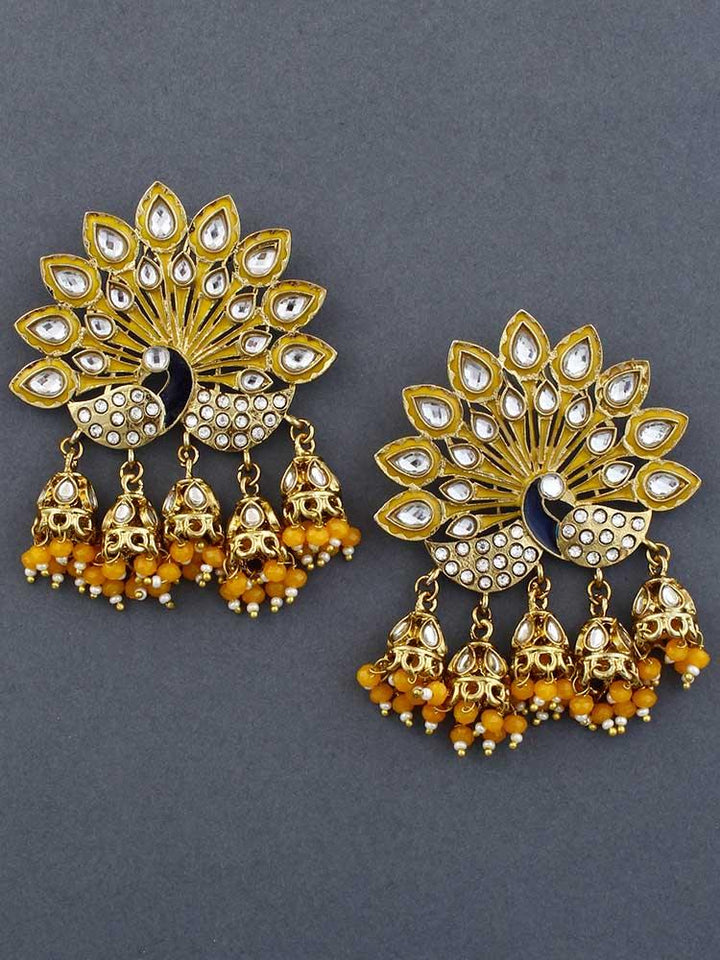 Lemon Mayur Jhumkis - Bling Bag