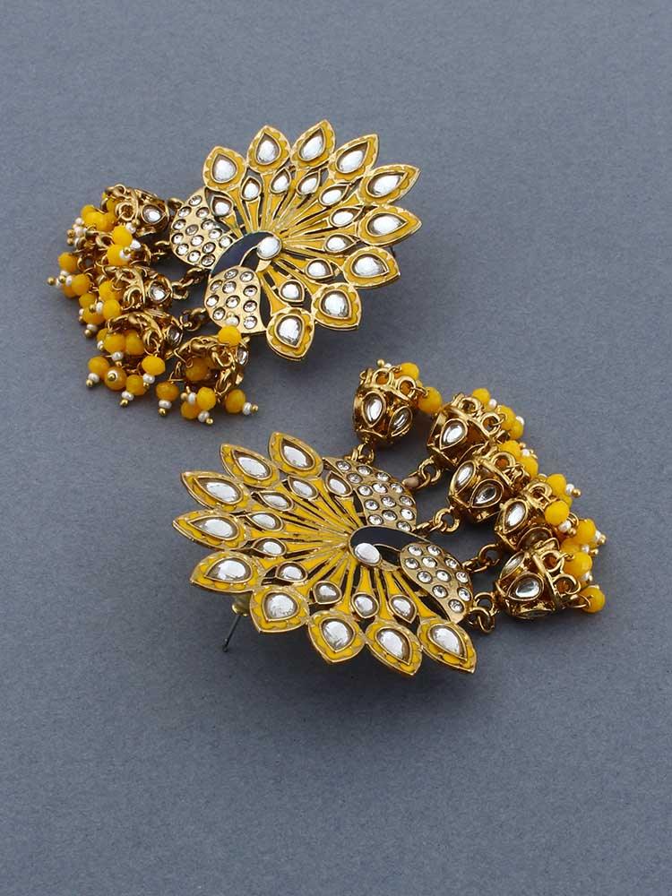 Lemon Mayur Jhumkis - Bling Bag