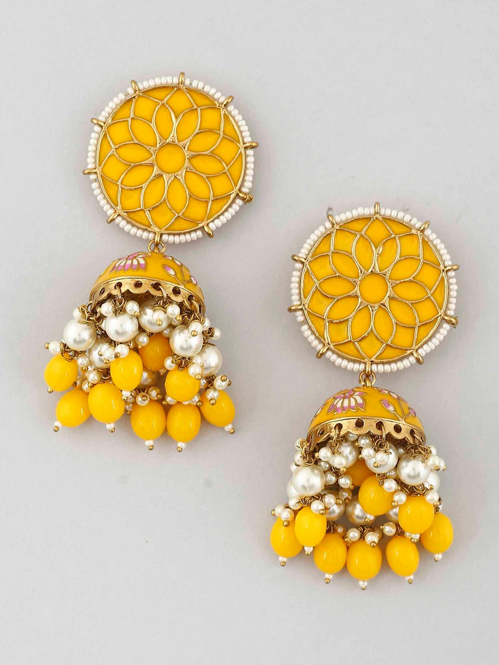 earrings - Bling Bag Lemon Gamini Lotus Designer Jhumki