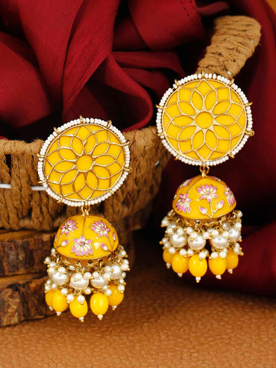 earrings - Bling Bag Lemon Gamini Lotus Designer Jhumki